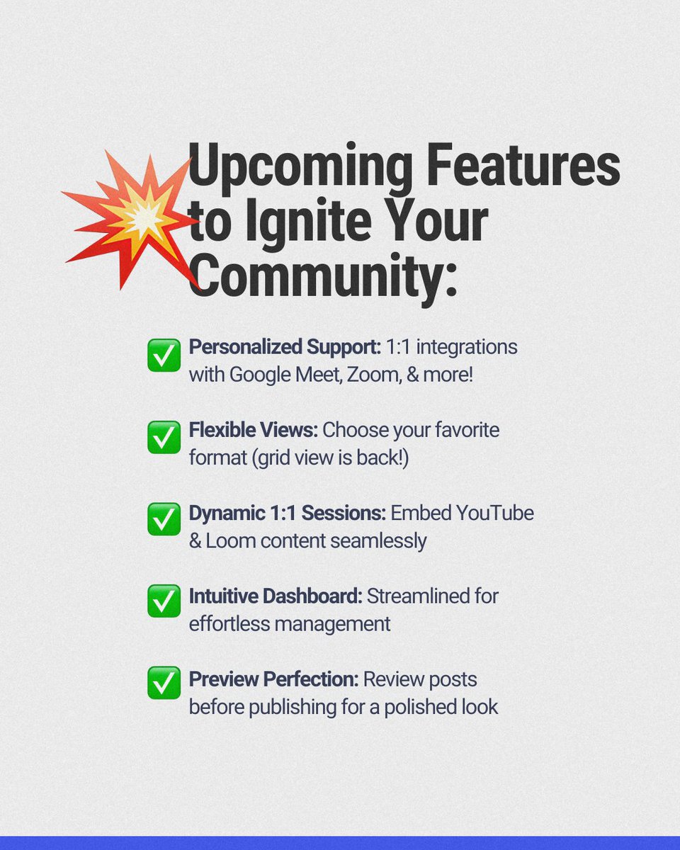 WithMePlatform's tweet image. 📣 WithMe Users: Get ready to level up your community &amp;amp; coaching game! 🚀 We&apos;ve packed this update with powerful enhancements based on YOUR feedback.
#WithMe #CommunityPlatform #CoachingPlatform #PlatformUpdates #ProductLaunch #CreatorTools #CommunityBuilding #OnlineCoaching
