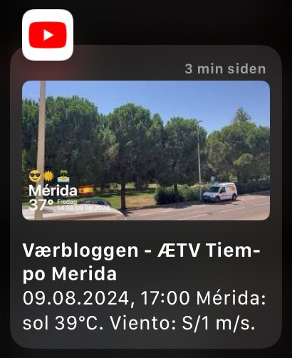 09.08.2024, 17:00 Mérida: sol 39°C. Viento: S/1 m/s. youtu.be/4K4JggMaAFQ?si…