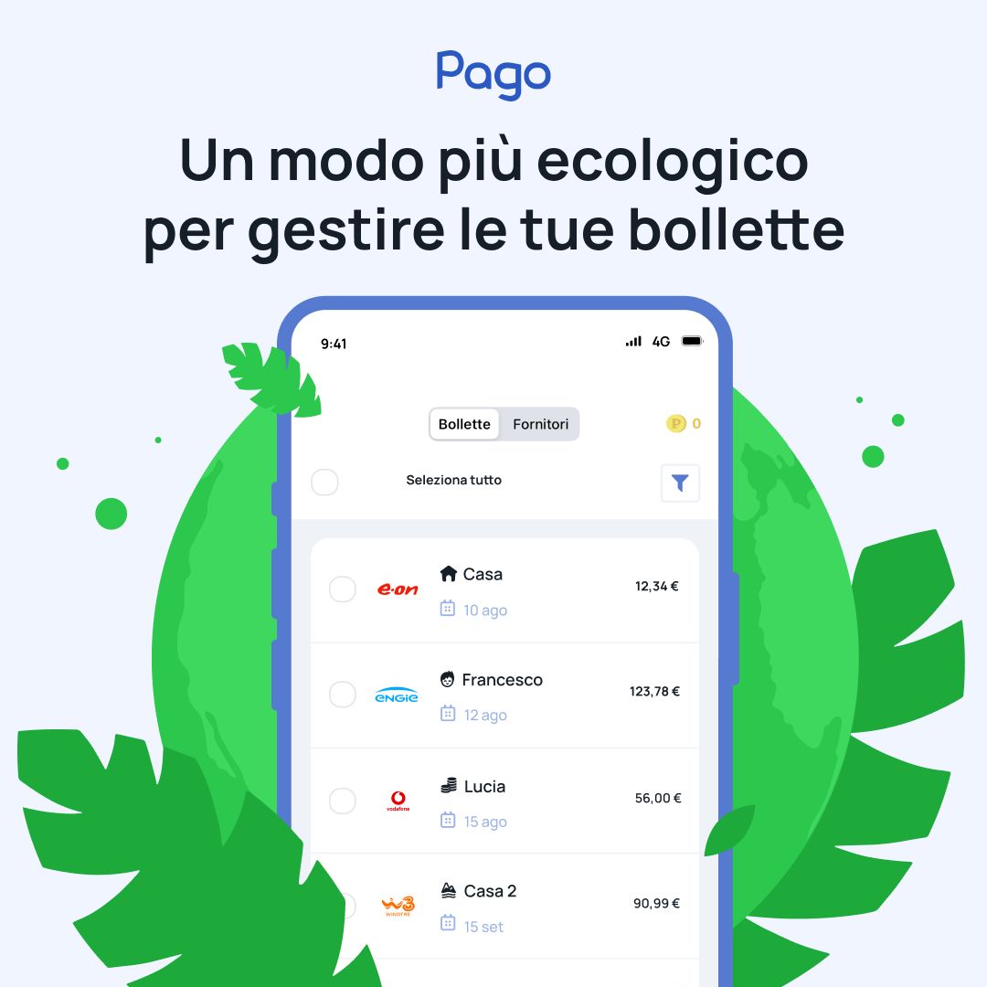 🌿Passa alla gestione digitale e tieni tutte le tue bollette delle utenze direttamente sul tuo telefono. Semplifica la tua vita e aiuta l'ambiente. Scarica l'app Pago oggi e passa al digitale! 📱💡 #PagoApp #bollette #libertàfinanziaria #pagamenti #cartadipagamento