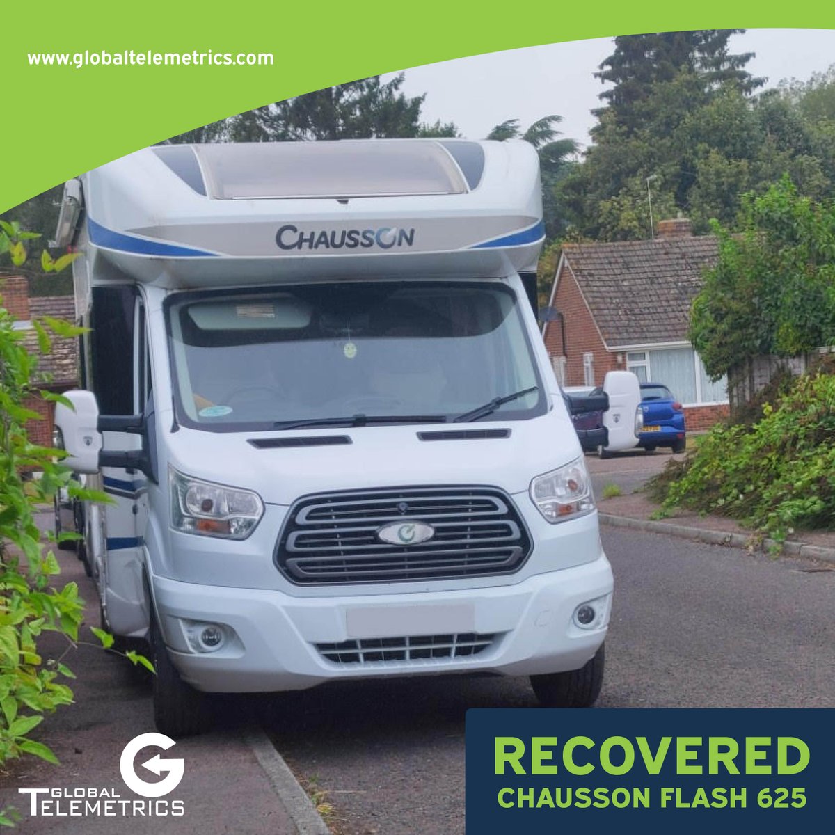 globaltele's tweet photo. Returning home from hospital, our customer found their Chausson Flash had been stolen, thankfully our Repatriations Team and the police were able to secure and recover the vehicle, bypassing attempted jamming from the thieves.

#Motorhome #MotorhomeTheft #KentRPU #SmarTrack #DisuptingCriminality #Teamwork #TogetherWeCan #247Monitoring #StolenVehicleRecovery #VehicleSecurity
