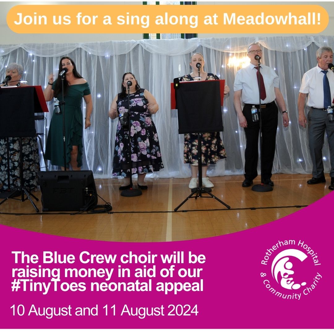 Rotherham Hospital & Community Charity (@rhcc_charity) on Twitter photo π The magnificent Blu Crew choir are back! π
The #BluCrew will be singing their hearts out <a href="/LoveMeadowhall/">Meadowhall</a> to raise money in aid of our #TinyToes appeal.
Find us & #DrTed on the top floor near Hollister Co.
π Sat 10 August, 10am-4pm
π Sun 11 August, 11am-4pm π The magnificent Blu Crew choir are back! π
The #BluCrew will be singing their hearts out <a href="/LoveMeadowhall/">Meadowhall</a> to raise money in aid of our #TinyToes appeal.
Find us & #DrTed on the top floor near Hollister Co.
π Sat 10 August, 10am-4pm
π Sun 11 August, 11am-4pm
