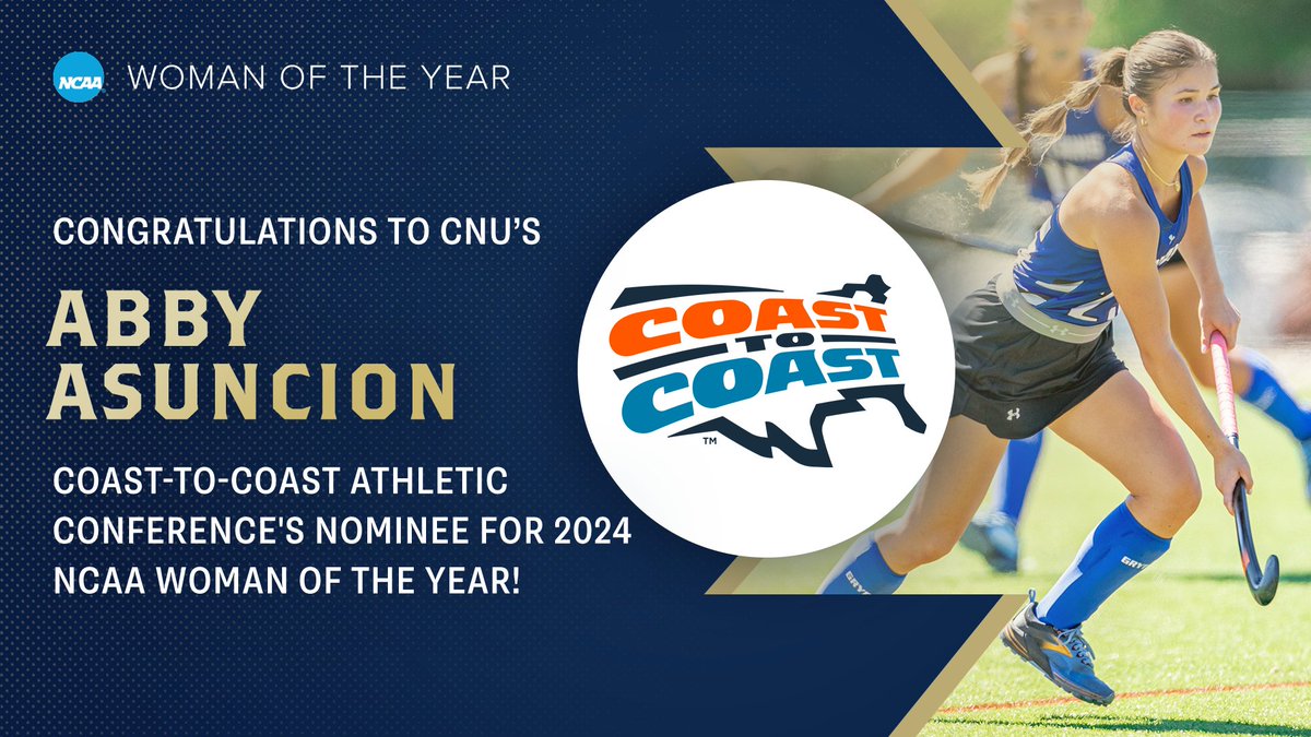 .<a href="/CNUathletics/">CNU Athletics</a> Abby Asuncion nominated for 2024 <a href="/NCAA/">NCAA</a> Woman of the Year Award

🏑 c2csports.com/x/za9vl

#NCAAWOTY x #C2CFH