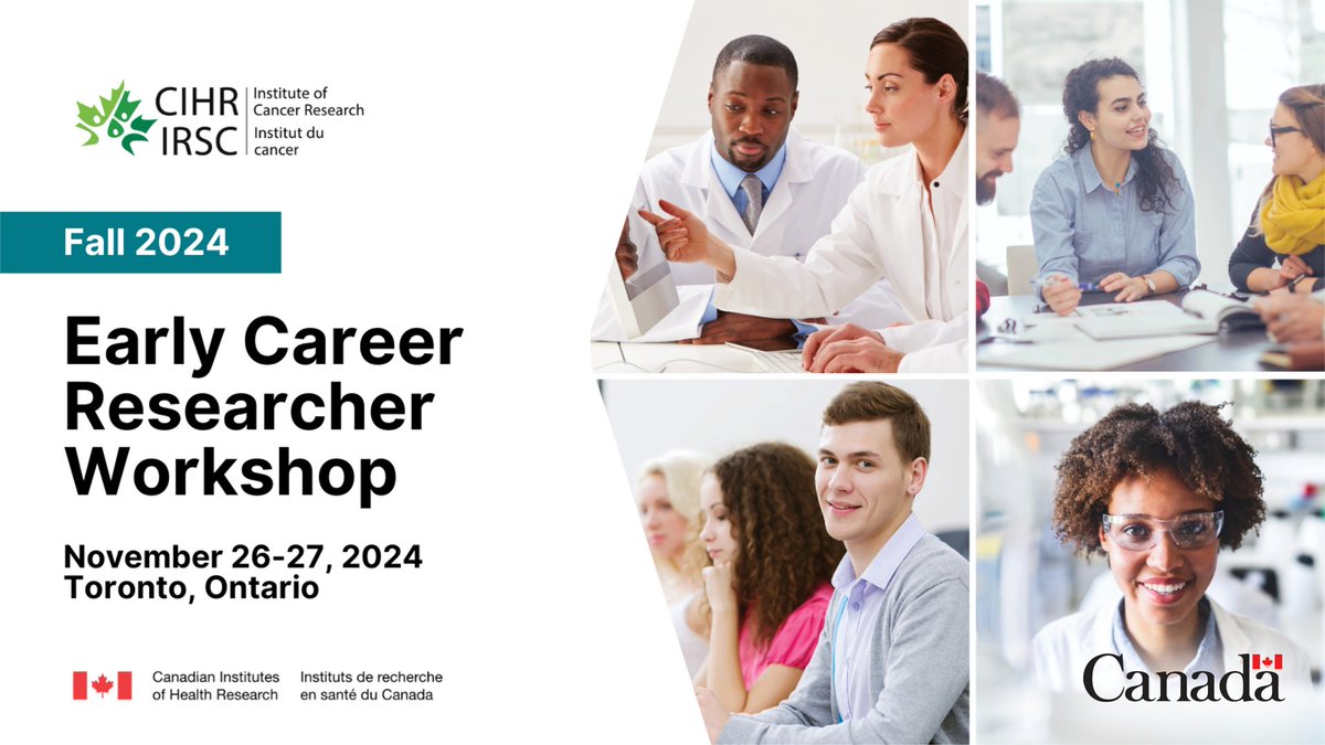 CIHR (@cihr_irsc) on Twitter photo 📣 Calling all early career cancer researchers! Applications for <a href="/CIHR_ICR/">CIHR-ICR | IC-IRSC</a>’s annual ECR Workshop are now open.
Application deadline: September 30, 2024
Learn more: cihr-irsc.gc.ca/e/53480.html?h… 📣 Calling all early career cancer researchers! Applications for <a href="/CIHR_ICR/">CIHR-ICR | IC-IRSC</a>’s annual ECR Workshop are now open.
Application deadline: September 30, 2024
Learn more: cihr-irsc.gc.ca/e/53480.html?h…