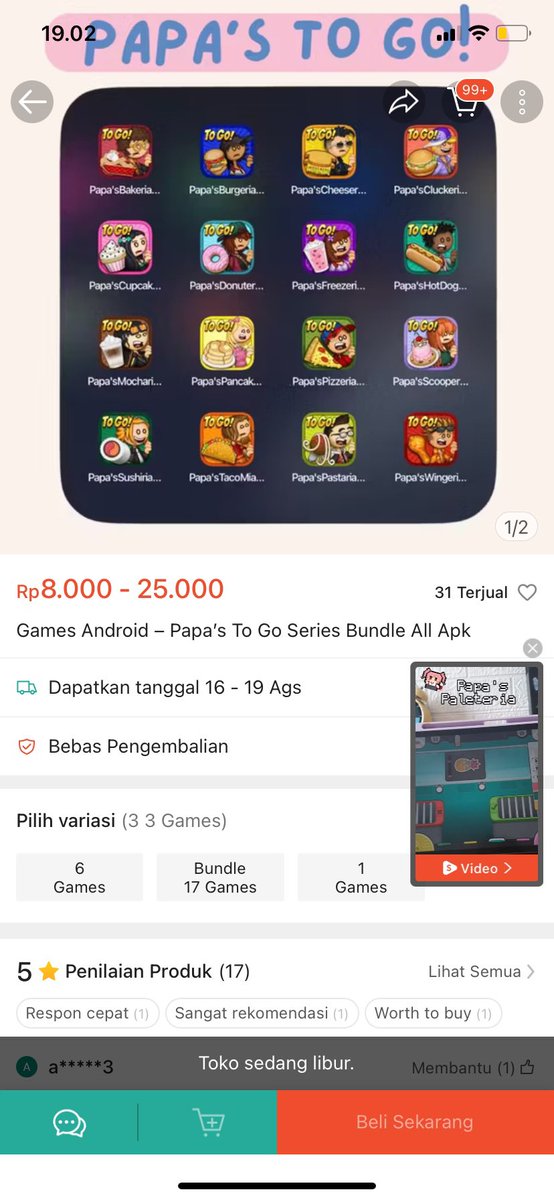 Nabilahks30's tweet photo. Ada yang jual games papa’s to go gini ngga yaa (android user tab), yg jual di shopee lagi kkn lama baru buka lagi😭😭, tolong muncul ya gaes trimsss #zonauang https://t.co/nck0n5Bpqf