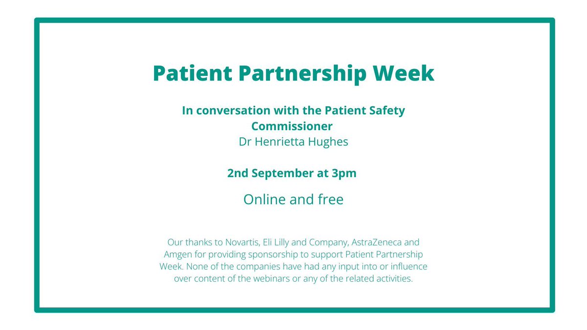 PatientsAssoc's tweet photo. It's @PSCommissioner redux this Patient Partnership Week! Join us for an insightful discussion between Dr Hughes and our Chief Executive @rachelpower222
Secure your place: https://t.co/7Tona4Bize #PatientPartnershipWeek #QandA https://t.co/GcmEvDuA3g