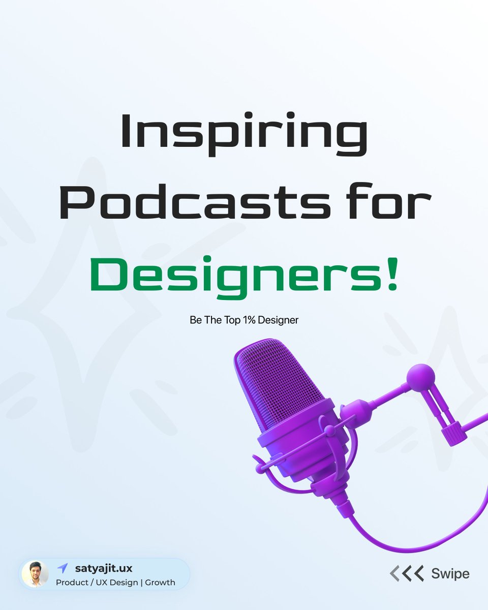 SatyajitMane_'s tweet photo. Whether you're looking for creativity boosts, design tips, or industry insights, these podcasts have covered you.
My Inspirations:
@theChrisDo @thefuturishere
#DesignPodcasts #InspirationForDesigners #CreativePodcasts #UIUX #DesignThinking #DigitalDesign #CreativeProcess https://t.co/HlR4RUsqq9