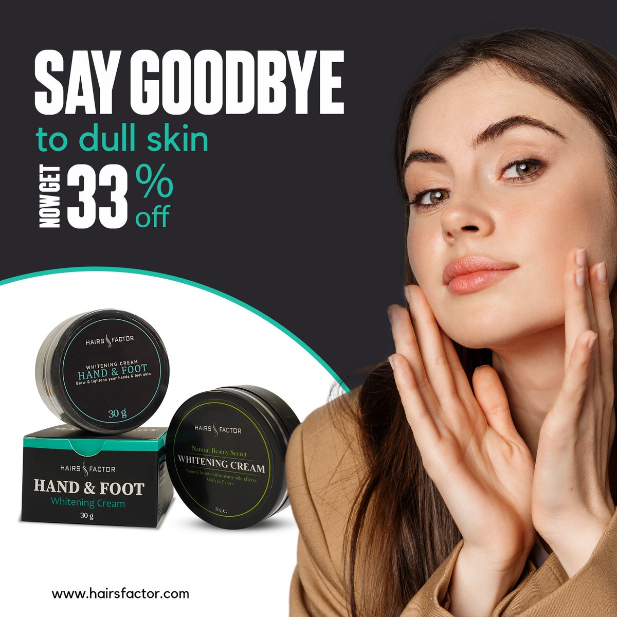 HairsFactor's tweet photo. ✨ Say goodbye to dull skin and hello to a brighter you! ✨

Get an incredible 33% off on our Hand and Foot Whitening Cream and Face Whitening Cream.

Don’t miss out on this chance to achieve that radiant glow you’ve always wanted!

#HairsFactor #SkinCareEssentials #RadiantGlow https://t.co/i9oQKqvYgQ