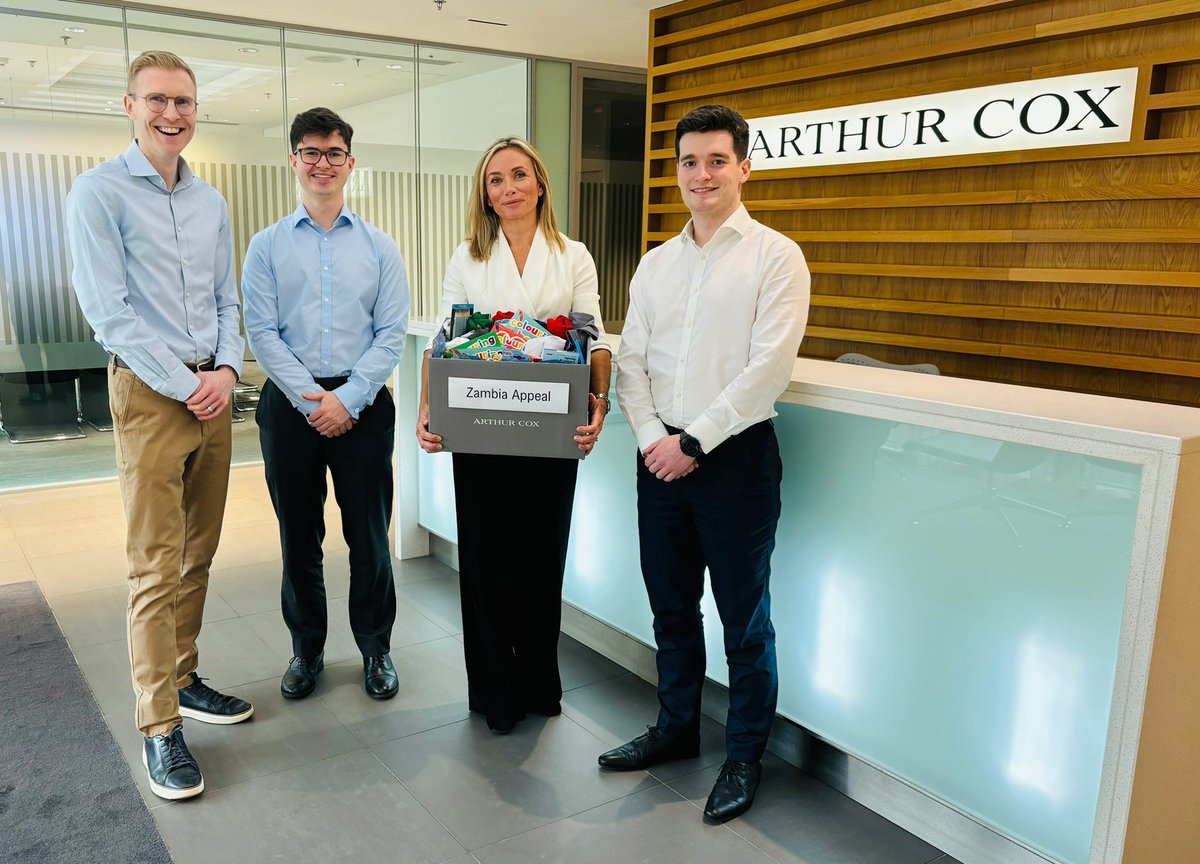 We would like to wish trainee solicitors Eóghan McGuigan and David Service the very best as they travel to Africa as part of the Arthur Cox #Zambia Project.

Thanks to all those who have supported our efforts to enhance living standards in some of Zambia's most rural regions.