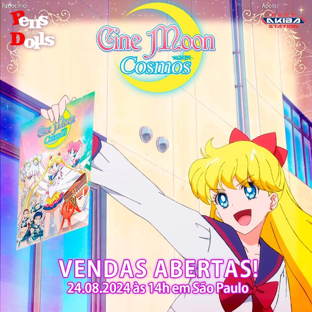 🎥🌙 O fim de uma era, o começo de uma lenda! Chegou o momento de assistir ao capítulo final dessa saga épica de Sailor Moon! 

📅 Data: 24 de agosto
⏰ Hora: A partir das 13h

🎟️ Ingressos: sympla.com.br/evento/cine-mo…

#SailorMoonFinal #CineMoonCosmos #DespedidaSailorMoon