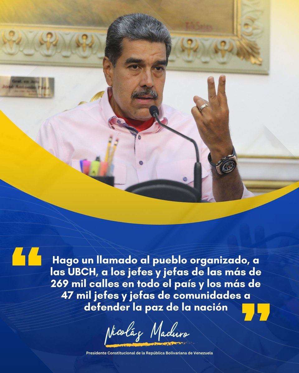 #EnFrases || El Presidente de la República, <a href="/NicolasMaduro/">Nicolás Maduro</a>, se expresó desde el Palacio de Miraflores sobre la violencia reciente en el país, calificándola como un plan de la ultraderecha para desestabilizar su gobierno y dar un golpe de Estado.

#09Ago