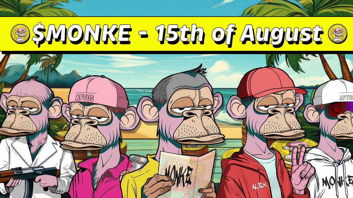 WEN $MONKE LAUNCH?! NEXT WEEK!🔥

We happy to announce our launch date on <a href="/uptos_/">UPTOS</a>  PUMP: 15th of August, 3pm UTC

How it's will be:
1) We deplyoing our token on Uptos Pump platform 
2) Sending link for trading in our twitter! Beware scam/fake tokens.
3) You can buy/sell anytime.