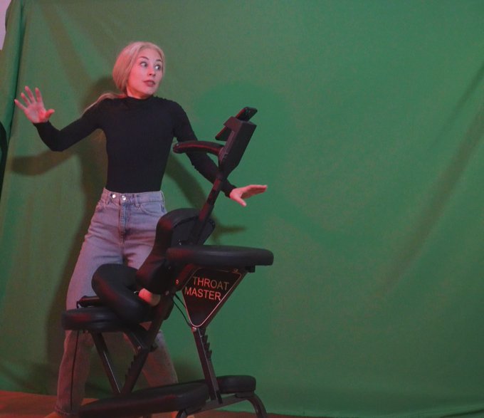 1 pic. The most fun shoot we've ever done! Elizabeth Theranos's latest invention gone wrong! The Throat
