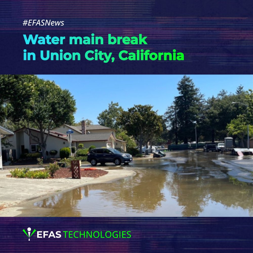 EfasTechInc's tweet image. There is a water main break at the intersection of Alvarado-Niles Road and Central Avenue in Union City, California. 

People are being advised to avoid the area until further notice according to @UnionCityCA_Gov officials.