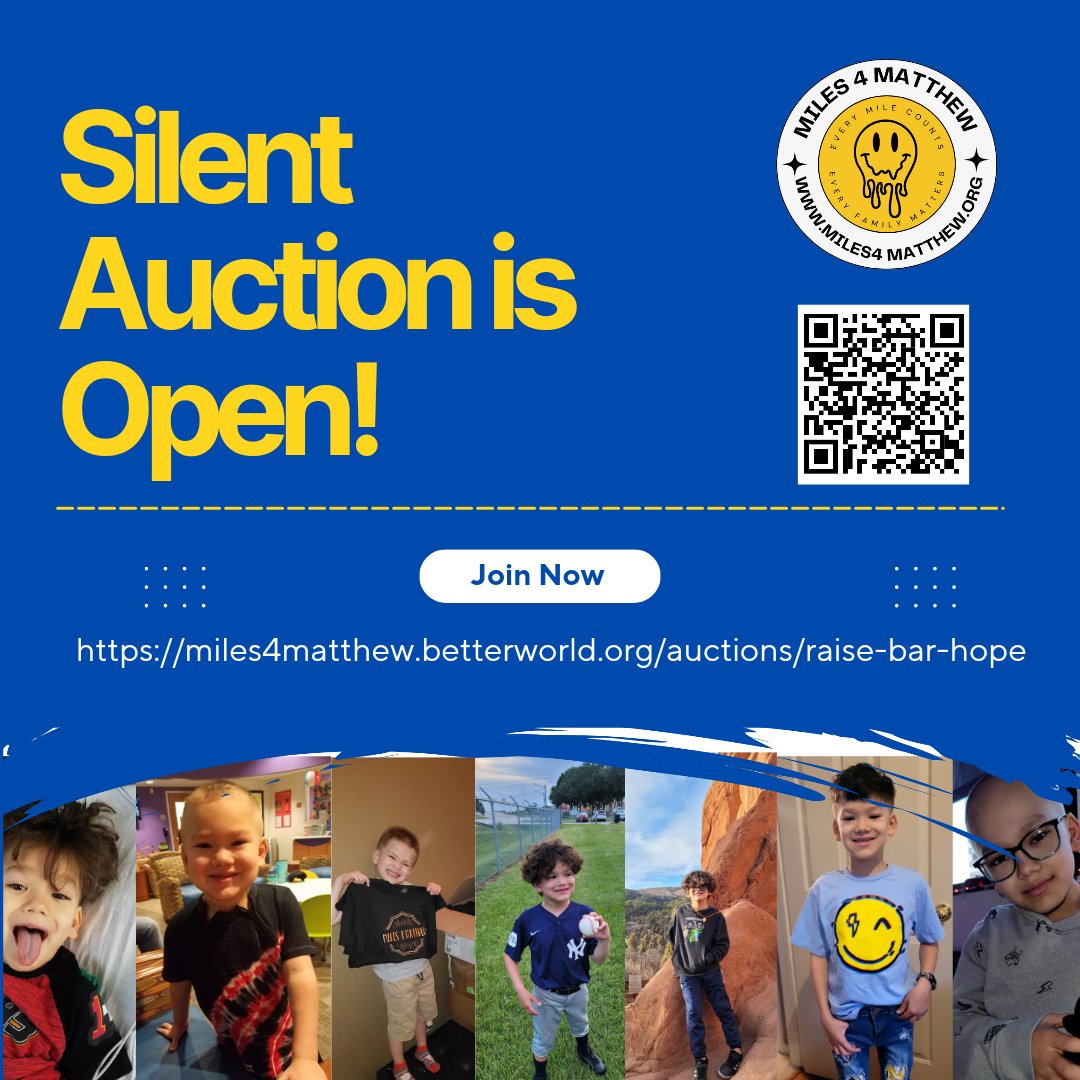 Our Silent Auction is open! Click here to start bidding miles4matthew.betterworld.org/auctions/raise…