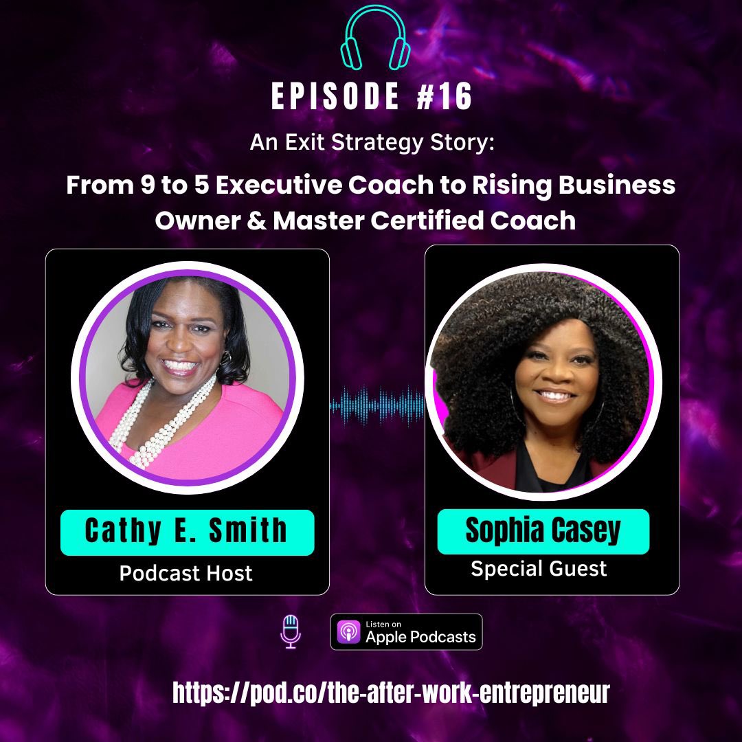 The After Work Entrepreneur Podcast
Tune in to the latest episode with special guest Sophia Casey Master Certifed Coach! From 9 to 5 Executive Coach to Business Owner and Master Certified Coach
pod.co/the-after-work…