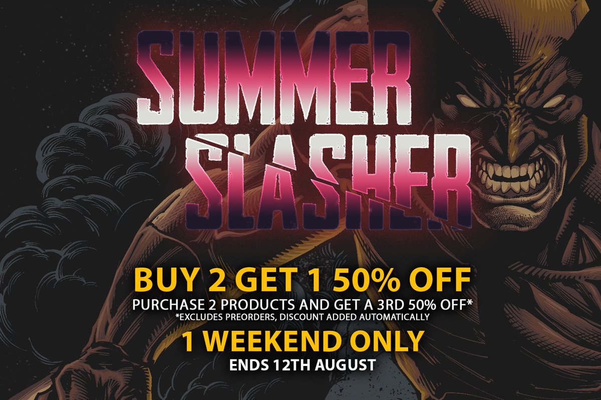 Summer Slasher Sale is now live!

This weekend only, get any 2 products and get a 3rd 50% off! - excludes preorders, discount added automatically. -> hardtimes.shop