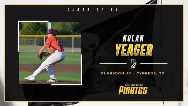 Nolan Yeager (@nolan_yeager22) on Twitter photo I am blessed to announce I will be continuing my academic and athletic career at Southwestern University. Thank you to my Family, friends and coaches for all the support along the way.
#raisetheflag <a href="/SUPiratesBB/">Southwestern BB</a> I am blessed to announce I will be continuing my academic and athletic career at Southwestern University. Thank you to my Family, friends and coaches for all the support along the way.
#raisetheflag <a href="/SUPiratesBB/">Southwestern BB</a>