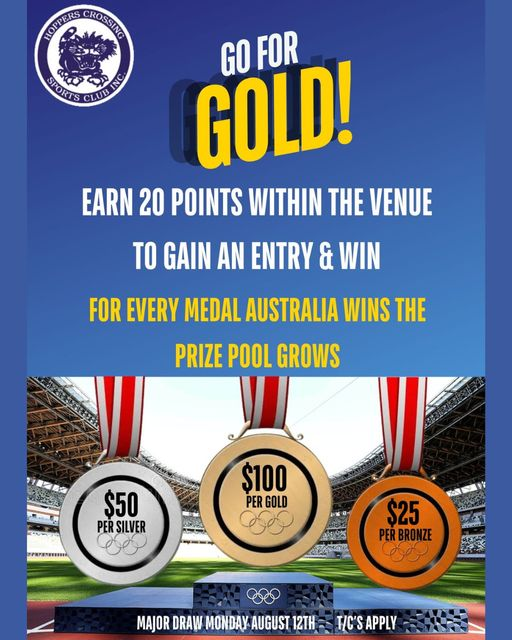 HoppersCSC's tweet photo. Our Aussies are having an amazing Olympic games! 🏀🏓🏋️‍♀️🏊‍♀️🚵‍♀️
Earn 20 points within the venue to gain an entry &amp; you could win!
Prize pool grows every time Australia wins a medal! 🥇🥈🥉
Major draw - Monday 12th August! 📆 https://t.co/X3jwgdYLMR