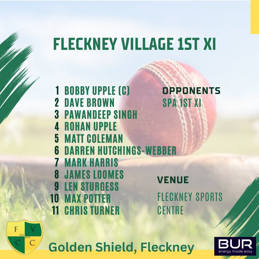 Team Line Ups? Oh, go on then...

1s host SPA 1s
2s travel to <a href="/Marketovertoncc/">Market Overton CC</a> 2s

On Sunday we host <a href="/StoneygateCC/">Stoneygate CC Leics</a>