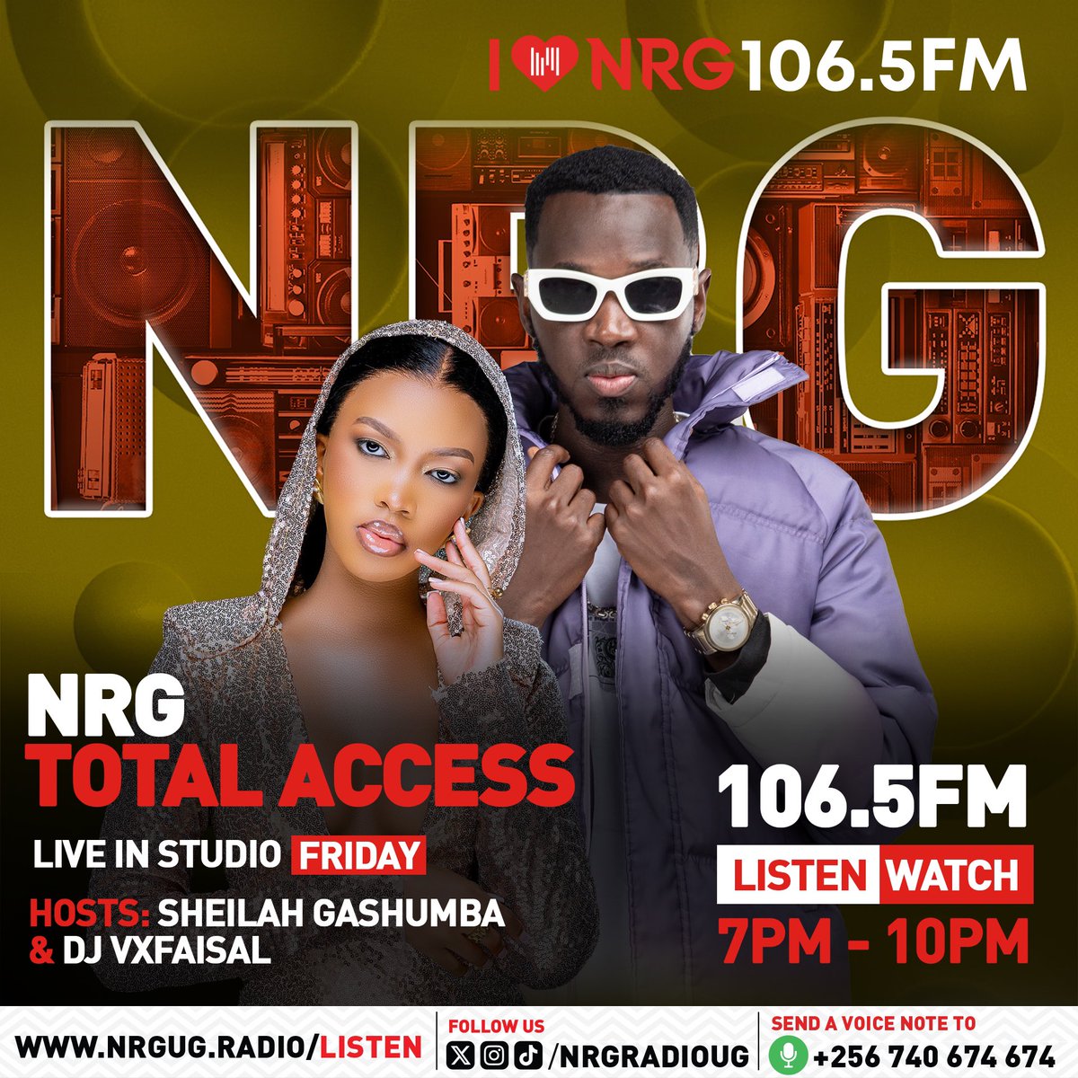 Ushering you into the weekend with a vibe 🔥🔥🔥 <a href="/SheilahGashumba/">Sheilah C Gashumba</a>  and <a href="/djvxfaisal/">🔻❌djvxfaisal</a> are running the party💃💃💃#NRGTotalAccessUG #NRGRadioUG