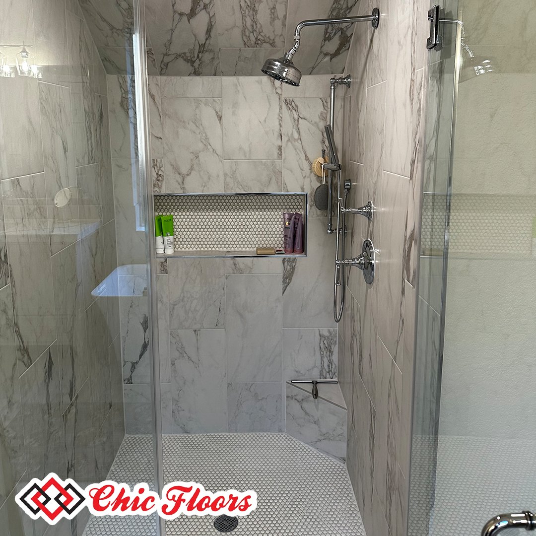 Chic_Floors's tweet photo. Step into a shower that's as stylish as it is functional. Our custom tile work brings your vision to life. 🚿 Contact our team to start planning your shower remodel. https://t.co/xq7k0M2gcK https://t.co/0AiQX2mrIk