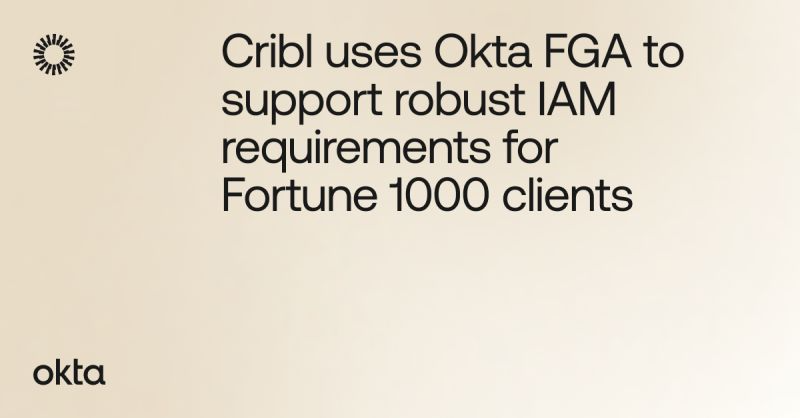 GrantJamesR's tweet photo. With the introduction of multiple workspaces on Cribl’s platform, RBAC would require defining up to 400 different roles. Cribl needed a scalable solution that could offer granular, relationship-based access control, to manage multiple workspaces  https://t.co/ypyyX3T7zC https://t.co/viVV8cBhhP