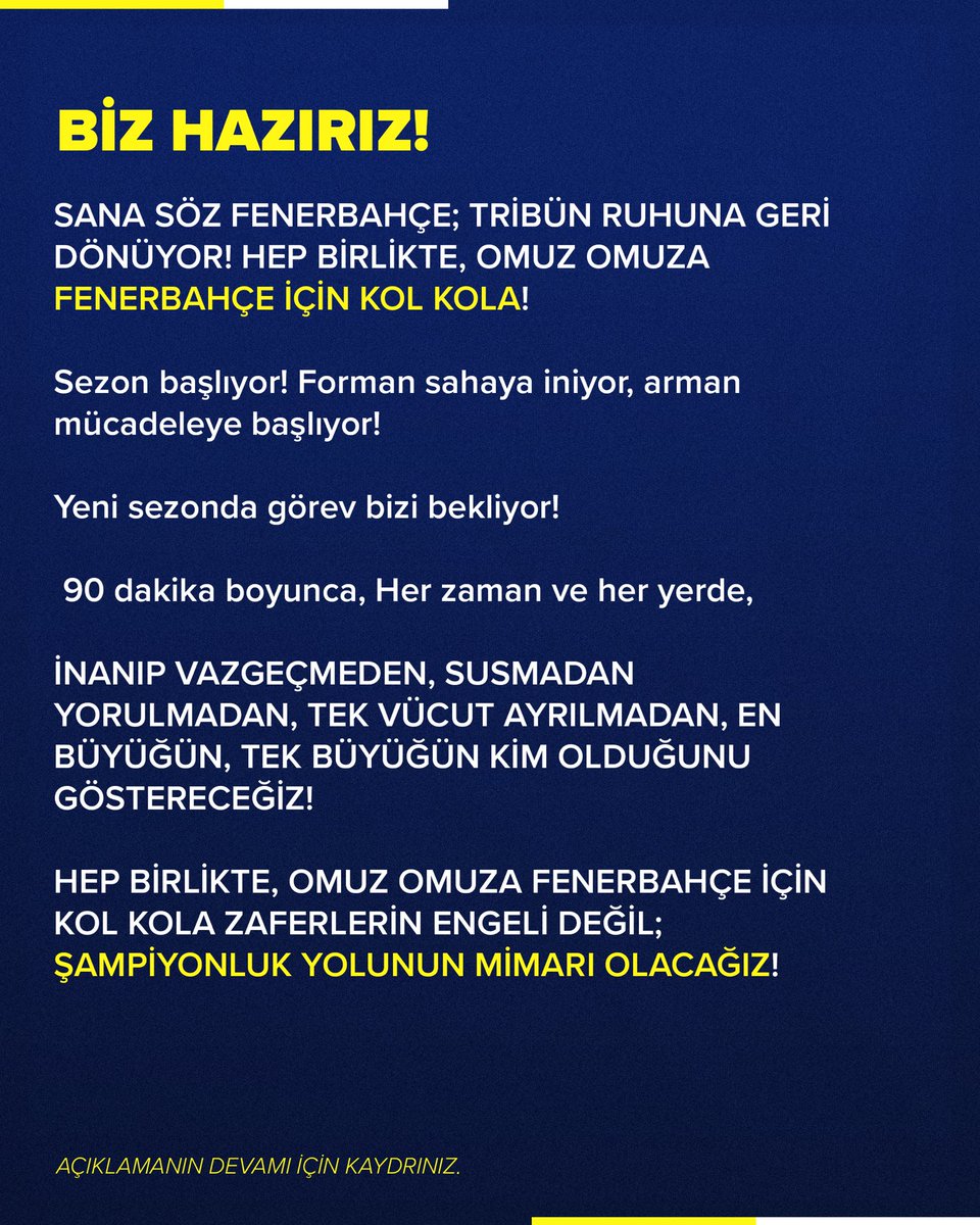 gencfborg's tweet photo. HEP BİRLİKTE, OMUZ OMUZA FENERBAH��E İÇİN KOL KOLA ZAFERLERİN ENGELİ DEĞİL; ŞAMPİYONLUK YOLUNUN MİMARI OLACAĞIZ!  

#ÇubukluRuhuyla https://t.co/g0Sf03mDF4