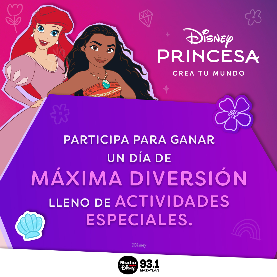 RadioDisneyMX's tweet photo. ¡Atención Mazatlán!
Este 17 y 18 de agosto acompáñanos a celebrar el mes de Disney Princesa 👑
Escucha tu radio y regístrate porque el cupo es limitado ✨
#DisneyPrincesa #CreaTuMundo #Mazatlán https://t.co/gozFrArrqO