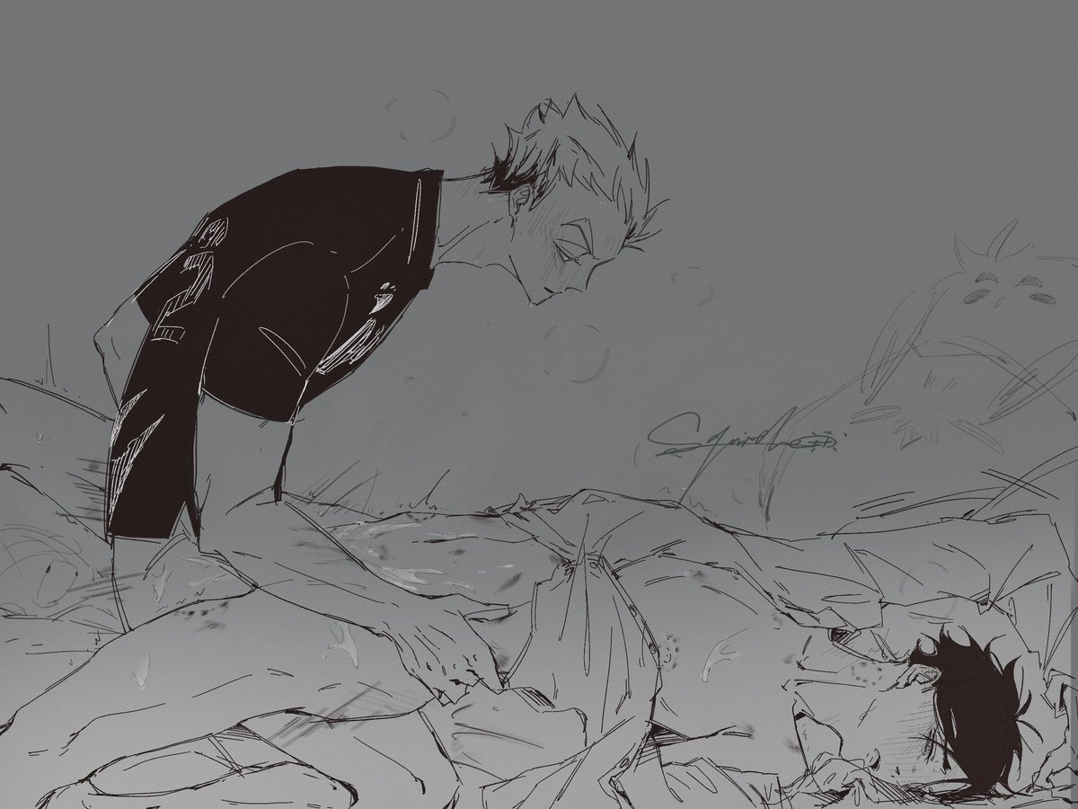 Squirtle_620's tweet photo. #兎赤 #Bokuaka #bkak 
❤️‍🔥
（因为我喜欢画Akaashi长女性生殖器所以我没有画他的🐥，虽然这个角度也看不出来TT） https://t.co/s0L6ul42JX