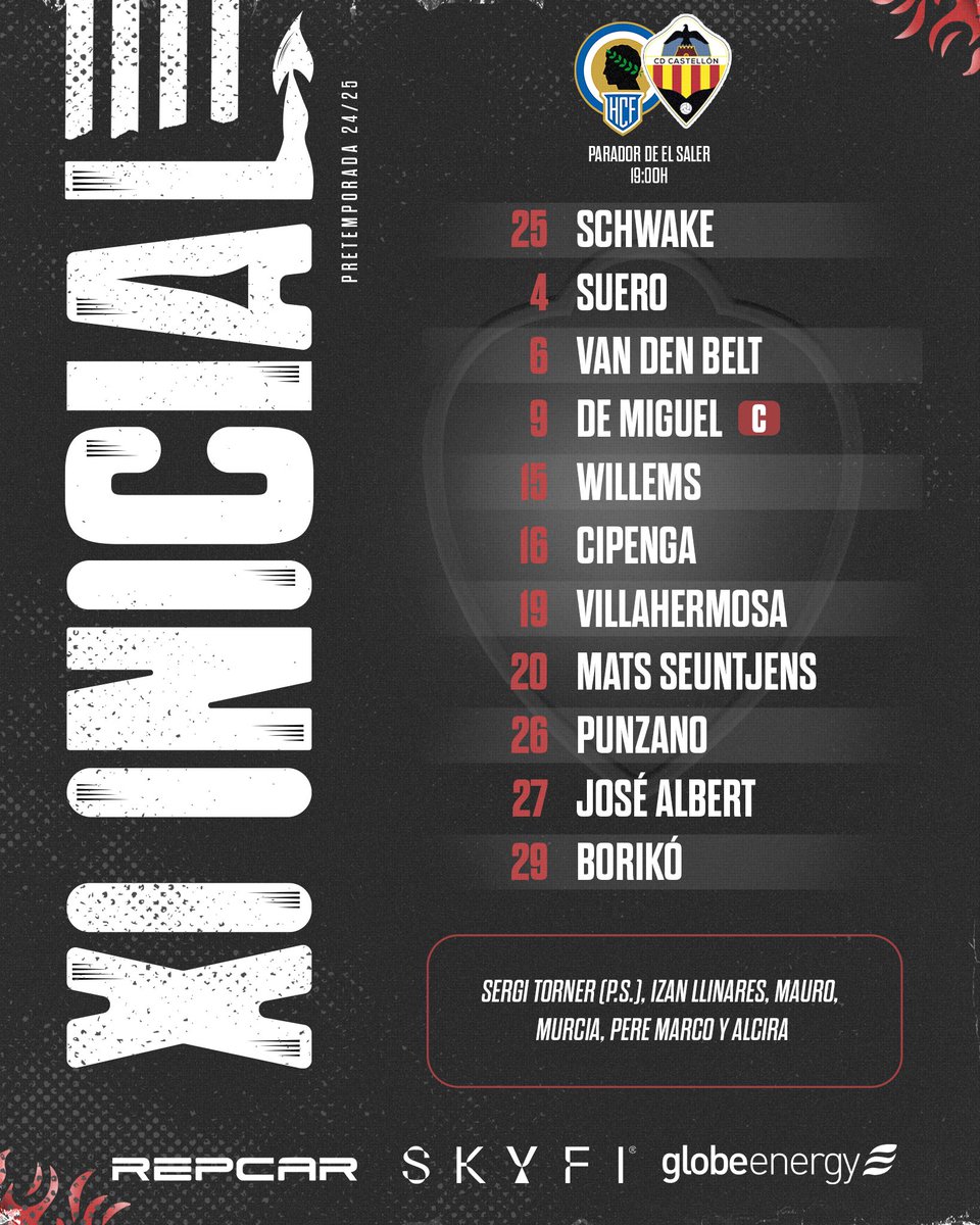 🆕 Los once elegidos para el #HérculesCastellón que comenzará en poco menos de una hora

¡Vamos, equipo! 💪🏻

#PPO👂