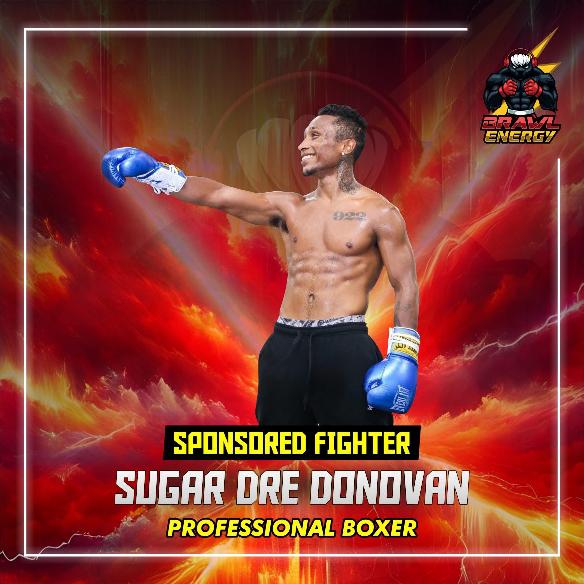 brawl_energy's tweet photo. Excited to announce our newest sponsored fighter, Sugar Dre Donovan!! Big upcoming fight on August 17th!!! Let's goooo!! #brawlenergy #energydrink #sponsoredfighter #boxing https://t.co/aGGt05a9yQ