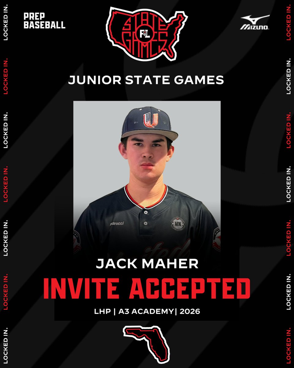 PrepBaseballFL's tweet photo. 𝐈𝐍𝐕𝐈𝐓𝐄 𝐀𝐂𝐂𝐄𝐏𝐓𝐄𝐃 ✅

'26 LHP Jack Maher (A3 Academy) has accepted his invite to the 2024 Junior State Games.

Request an invite ➡️ https://t.co/9uWxkxVMkz

@Jack52Maher | @A3_Trojans | @CBU_FL https://t.co/KAYerqM4PF