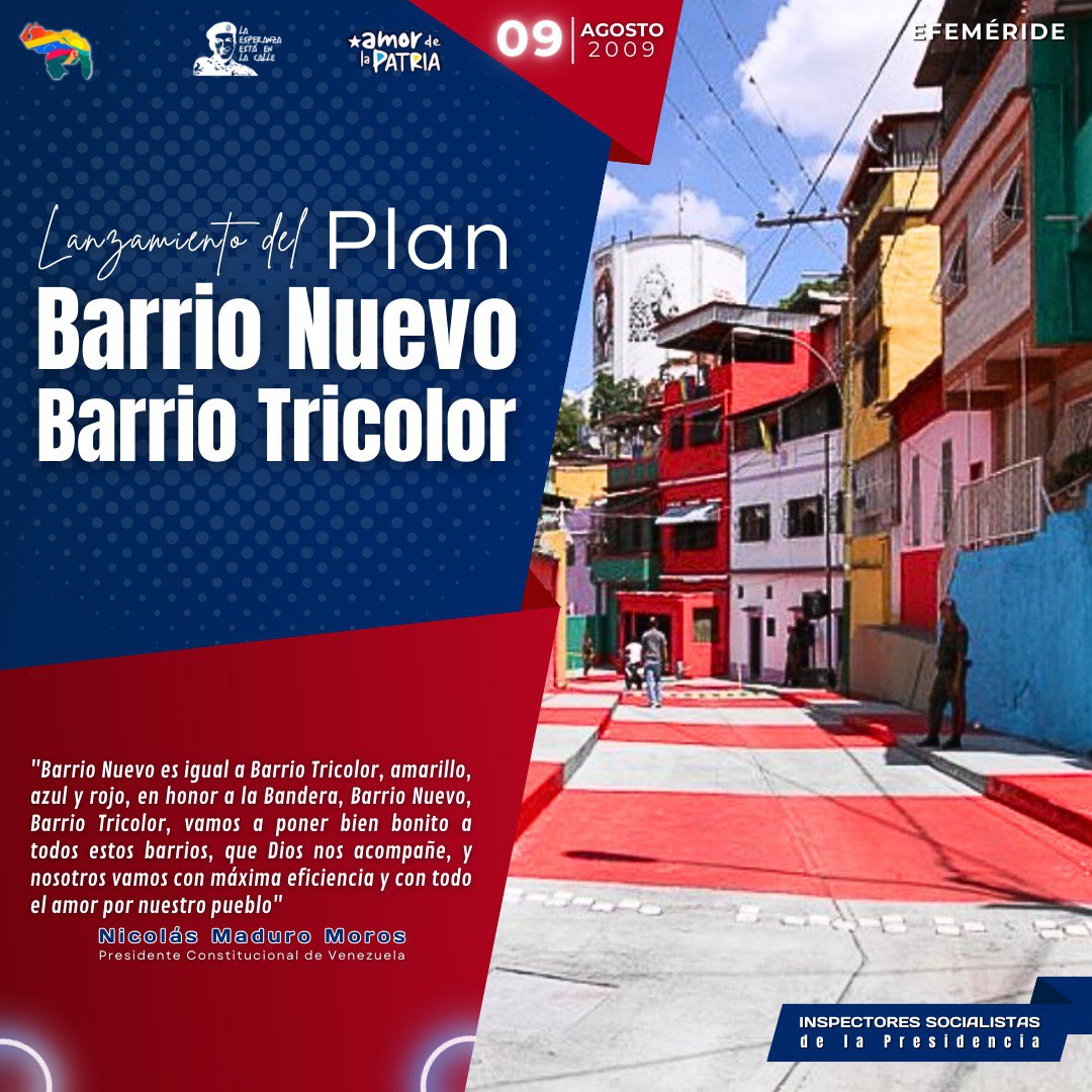 Inspectores Socialistas Zulia (@cispzulia) on Twitter photo Tal día como hoy #9agos de 2009 el Cmdte Hugo Chávez, lanza la
MBBT. "Barrio Nuevo es igual a Barrio Tricolor, amarillo, azul y rojo, en honor a la Bandera, con Barrio Nuevo, Barrio Tricolor, vamos a poner bien bonito todos estos barrios...
<a href="/NicolasMaduro/">Nicolás Maduro</a>
<a href="/ACoronadoVzla/">Anibal Eduardo Coronado Millán</a> Tal día como hoy #9agos de 2009 el Cmdte Hugo Chávez, lanza la
MBBT. "Barrio Nuevo es igual a Barrio Tricolor, amarillo, azul y rojo, en honor a la Bandera, con Barrio Nuevo, Barrio Tricolor, vamos a poner bien bonito todos estos barrios...
<a href="/NicolasMaduro/">Nicolás Maduro</a>
<a href="/ACoronadoVzla/">Anibal Eduardo Coronado Millán</a>