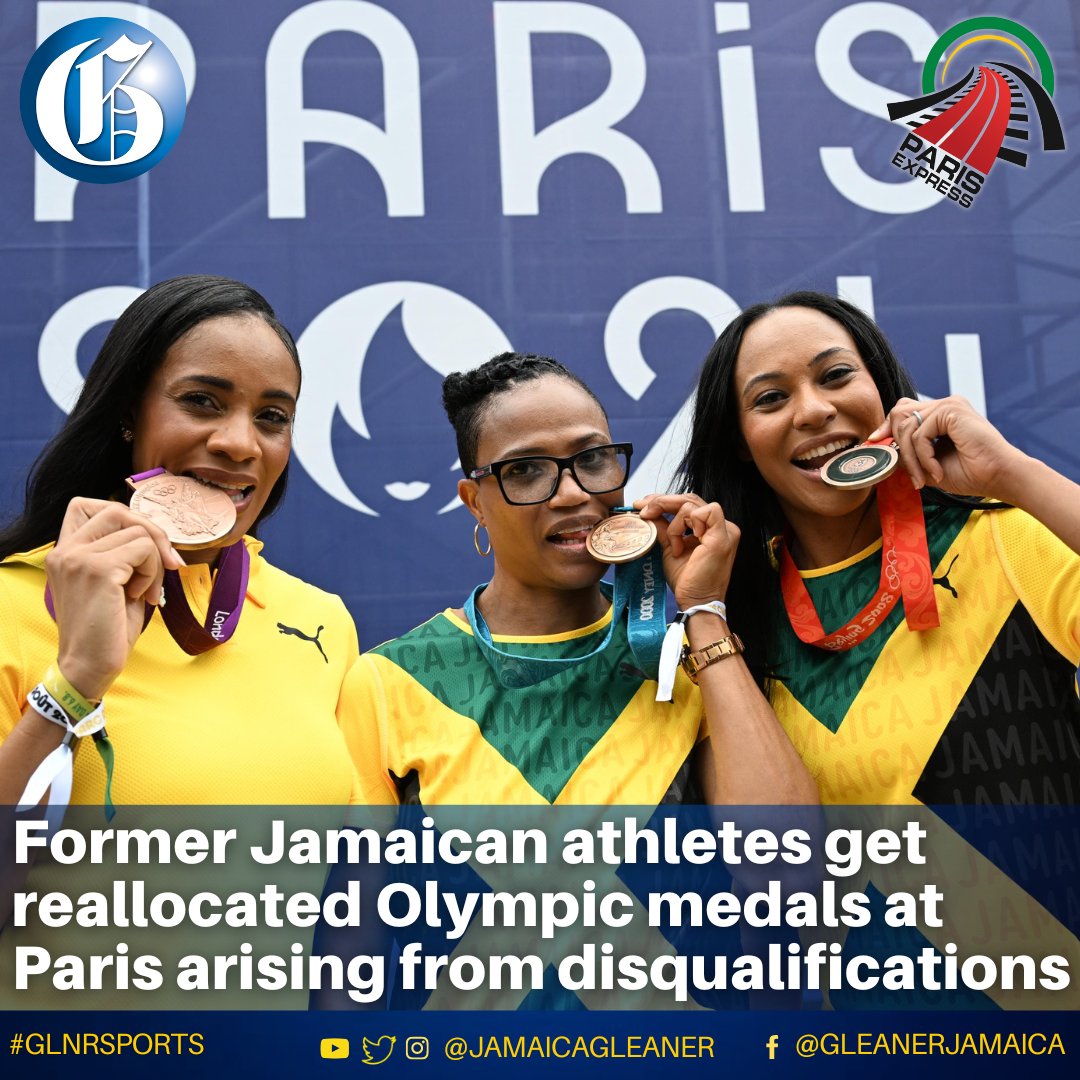JamaicaGleaner's tweet photo. Olympians Beverly McDonald, Chelsea Hammond Ross and Kaliese Spencer-Carter were officially awarded their reallocated Olympic medals at a ceremony held today at Champions Park at Trocadero Gardens in Paris, France.
Read more: https://t.co/uCM59VQ0c0 #GLNRSports #ParisExpress https://t.co/3QKtlENzPS