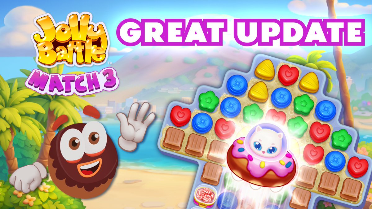 Get ready to enjoy the updated Match-3 game on your mobile! 🎮✨
🌍 Restore stunning new locations
🚀 Win faster with adorable new boosters like Space Kitty and Unicorn
💎 Keep earning rewards in Treasure Hunt
Update now and dive into the fun!
#jollybattle #followfriday