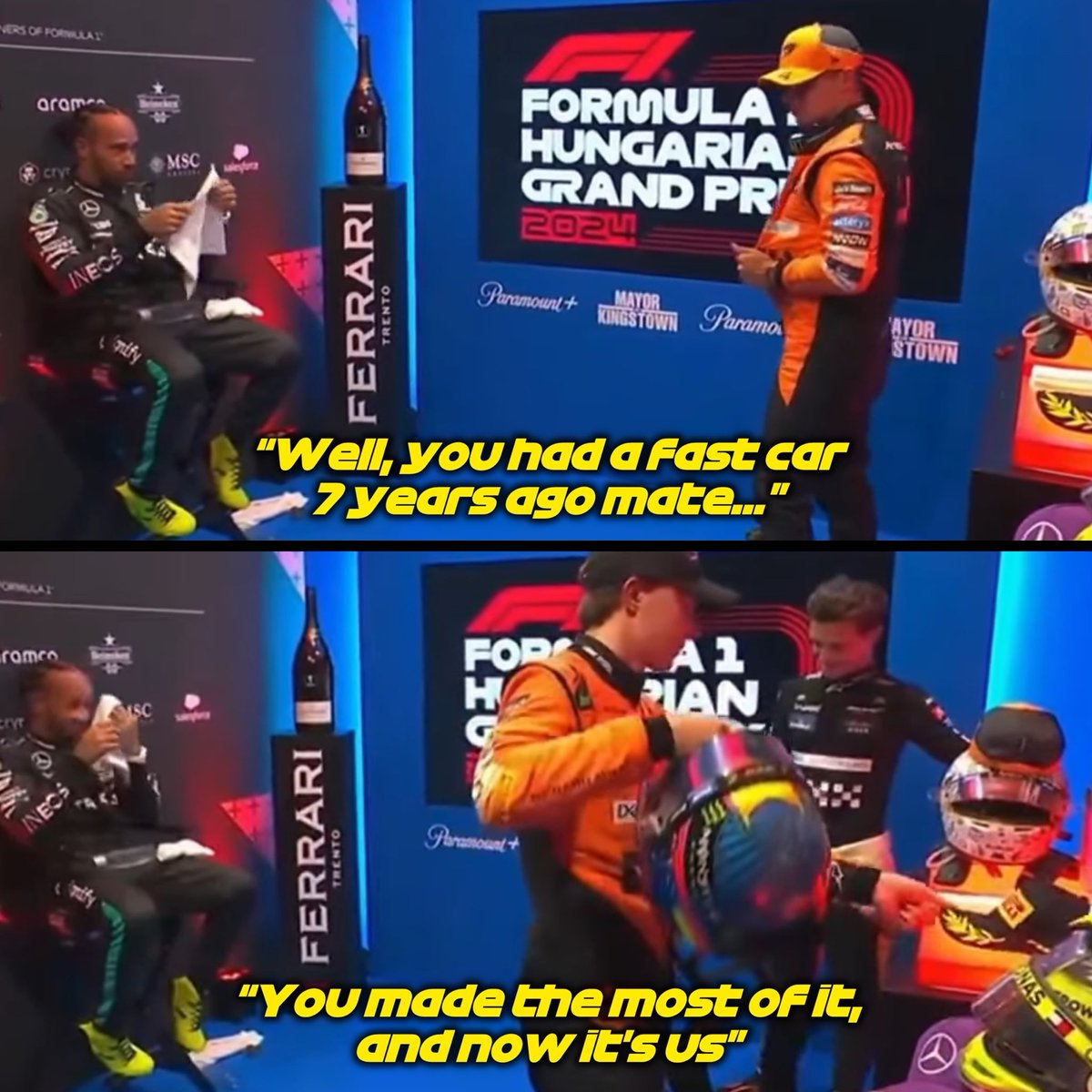 FormulaBckflips's tweet photo. Wins in 2024: Lewis 2, Norris 1…
Guess who’s got the fastest car 😂 https://t.co/03wOORlcWX
