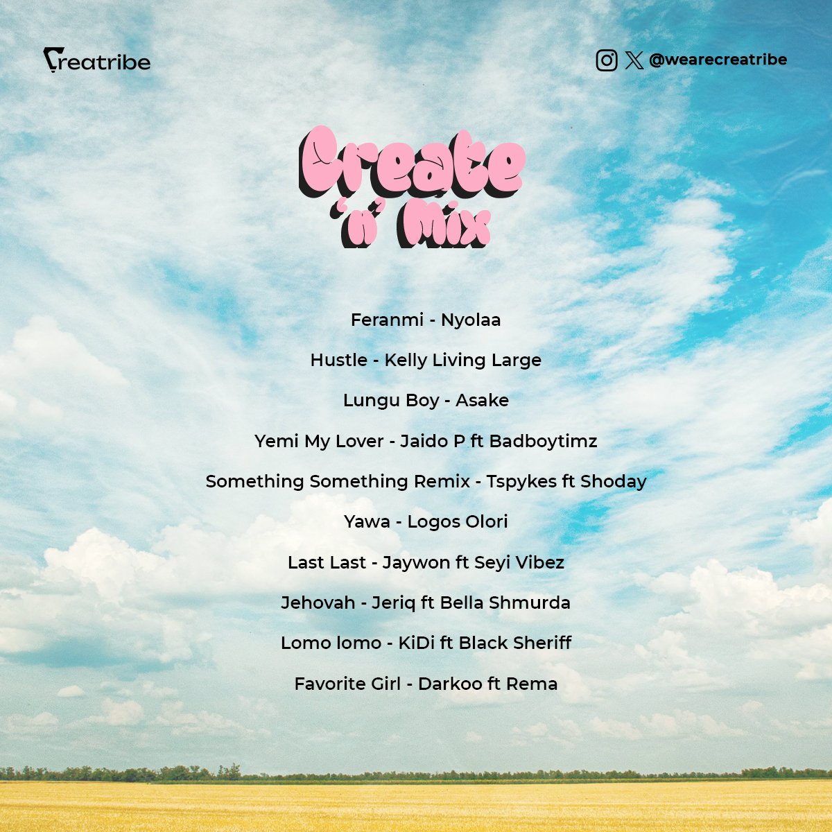 Wearecreatribe's tweet photo. It's New Music Friday! Chose your vibe: Chill🎧, Hype💃 or focused🧠.
Enjoy the vibes,
#Creatribe💛🖤 #NewMusicFriday #create_n_mix https://t.co/7Of58H01Wh