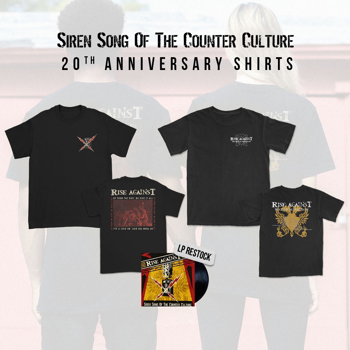 riseagainst's tweet photo. 20 Years of Siren Song of the Counter Culture. Head to https://t.co/K35QNffFHZ to grab a limited edition tee. https://t.co/aATXQTVCb4