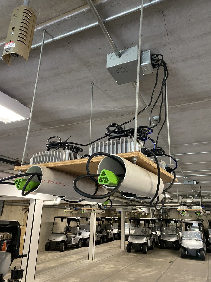 Ezgo_Girl's tweet photo. Need a quick and easy solution to those pesky hanging charge cords? Check out this brilliant solution - never pull a cord or crack a charge handle again!  Keeps your cart barn safe and clean! https://t.co/QUiXtDGHDI