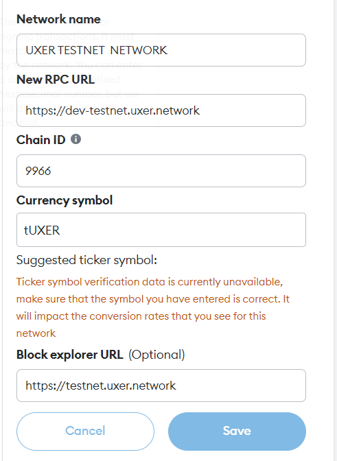 UxerNetwork's tweet photo. We’ve successfully completed the building of our blockchain testnet, including the RPC and Chain ID! However, our work isn’t done yet—explorer and faucet development is currently underway. Stay tuned for more updates!
#UXER #Blockchain #Crypto #Testnet #Development #RPC #ChainID https://t.co/cl2NoNxphn