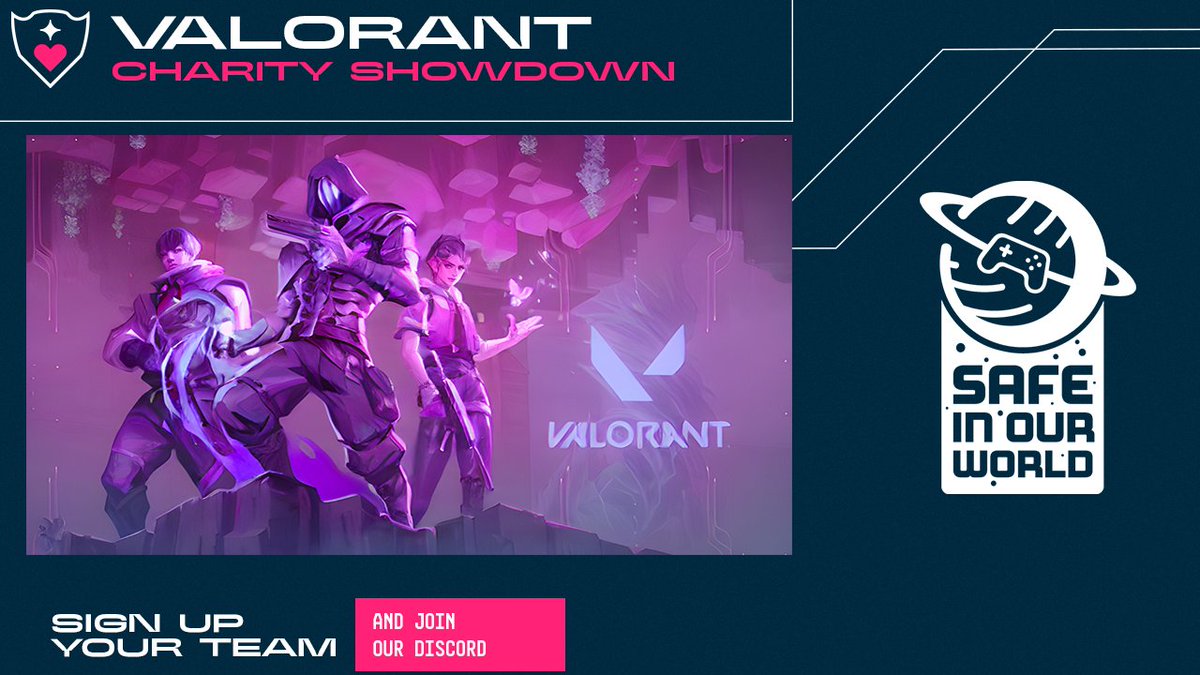 🧡 It's important for us to also highlight the charity in the upcoming Valorant Charity Showdown

🔁 That's why we're pledging €1 to @safeinourworld for every retweet on this post
🤖 You can also join our discord and buy the "VCS badge" to make us pledge another €1 

🤑 Help us