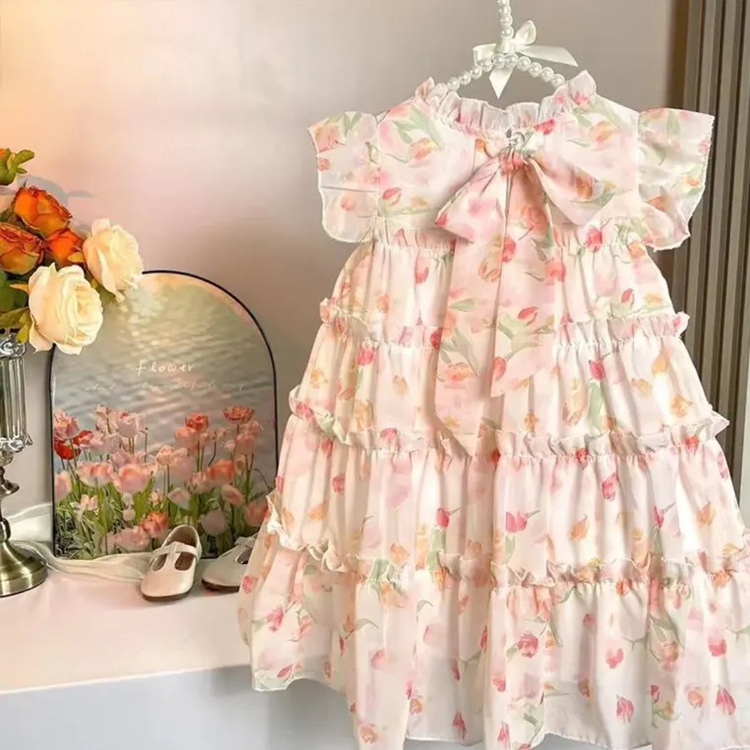 MomoriiOfficial's tweet photo. Dress your little princess in the charming Floral Ruffle Tiered Girl Dress! 🌸👗#BabyFashion #SummerStyle #FloralDress #PrincessLook #KidsClothing #AdorableOutfits #StylishBabies#ComfortAndStyle #ChiffonDress #RuffleDress https://t.co/Pa2pAGQNja