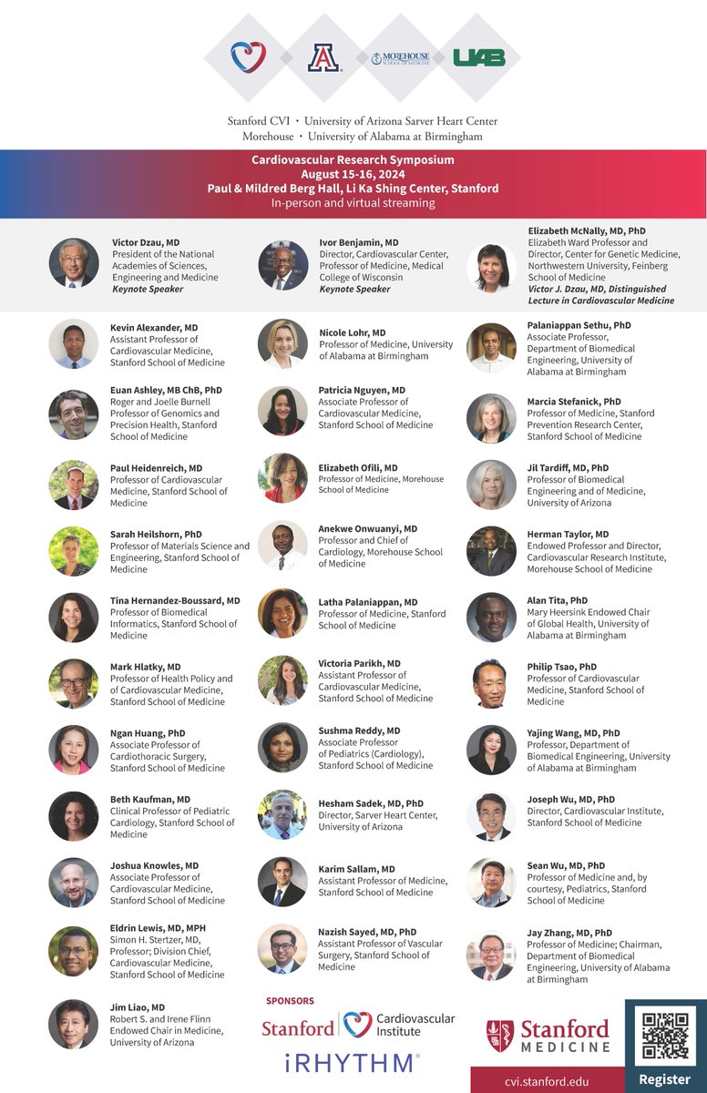 Joseph C Wu, MD, PhD (@joseph_c_wu) on Twitter photo Join us for the <a href="/StanfordCVI/">Stanford CVI</a> <a href="/UAZHeart/">UArizona Sarver Heart Center</a> <a href="/MSMEDU/">Morehouse School of Medicine</a> UAB #Cardiovascular Research Symposium August 15-16. Virtual and In-person.🎟️Free Registration: Tinyurl.com/cvrs2024
<a href="/UABHeersink/">UAB Heersink School of Medicine</a> <a href="/StanfordDeptMed/">Stanford Department of Medicine</a> <a href="/StanfordMed/">Stanford Medicine</a> <a href="/Stanford_ChEMH/">Sarafan ChEM-H</a> <a href="/StanfordVasc/">Stanford Vascular</a> @StanfordCTSurg <a href="/SeanM_Wu/">Sean M Wu, MD PhD</a> <a href="/StanfordOPA/">Stanford Postdocs</a> Join us for the <a href="/StanfordCVI/">Stanford CVI</a> <a href="/UAZHeart/">UArizona Sarver Heart Center</a> <a href="/MSMEDU/">Morehouse School of Medicine</a> UAB #Cardiovascular Research Symposium August 15-16. Virtual and In-person.🎟️Free Registration: Tinyurl.com/cvrs2024
<a href="/UABHeersink/">UAB Heersink School of Medicine</a> <a href="/StanfordDeptMed/">Stanford Department of Medicine</a> <a href="/StanfordMed/">Stanford Medicine</a> <a href="/Stanford_ChEMH/">Sarafan ChEM-H</a> <a href="/StanfordVasc/">Stanford Vascular</a> @StanfordCTSurg <a href="/SeanM_Wu/">Sean M Wu, MD PhD</a> <a href="/StanfordOPA/">Stanford Postdocs</a>