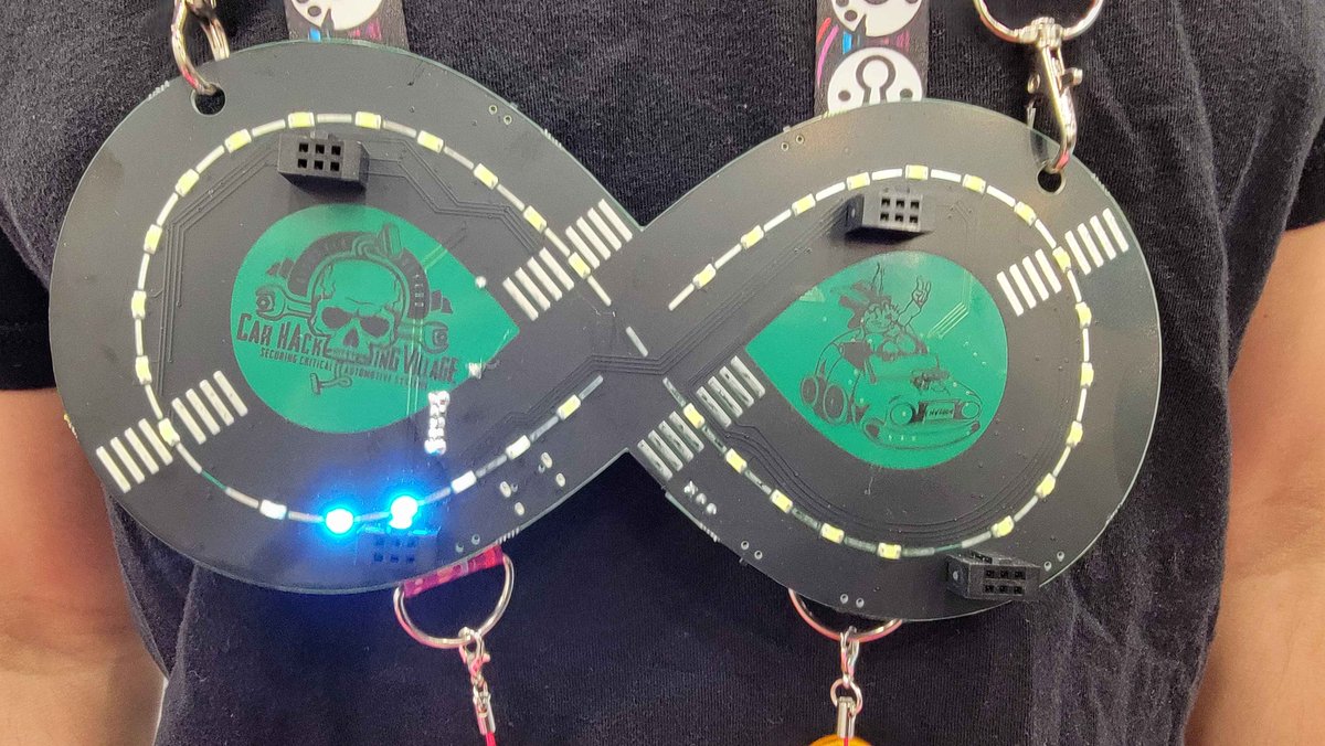 CarHackVillage's tweet image. As we do every #DEFCON, Car Hacking Village has developed an awesome badge for village participants to enjoy! It's full of hacking equipment too!
All of this is thanks to our badge sponsors, @Aptiv, @Block_Harbor, and @IOActive! Many thanks for all their support!