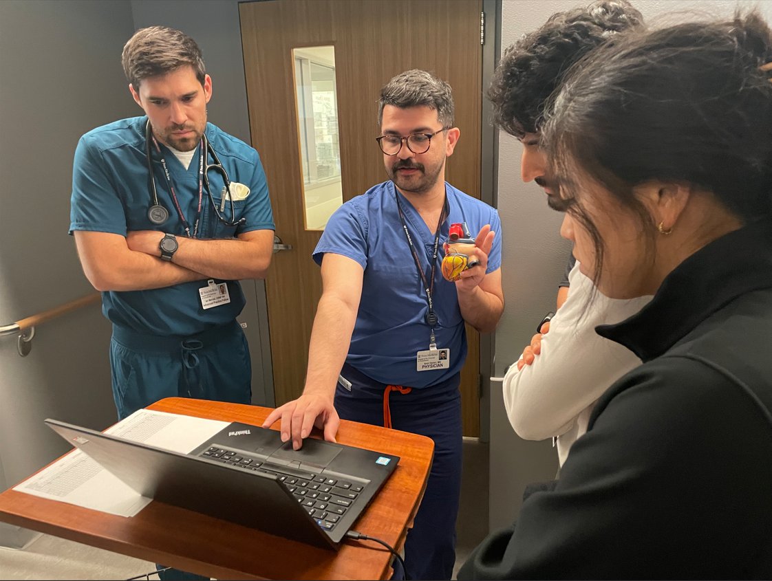 Penn Cardiology Fellows (@penncvfellows) on Twitter photo Highlighting one of our many stellar <a href="/PennCardiology/">Penn Cardiology</a> fellows, Amir Heravi, in action leading CICU rounds, teaching our excellent <a href="/PennIMResidents/">University of Penn IM Residency Program</a> about ventricular tachycardia!
A snapshot of our collective dedication to teaching, learning and great patient care! Highlighting one of our many stellar <a href="/PennCardiology/">Penn Cardiology</a> fellows, Amir Heravi, in action leading CICU rounds, teaching our excellent <a href="/PennIMResidents/">University of Penn IM Residency Program</a> about ventricular tachycardia!
A snapshot of our collective dedication to teaching, learning and great patient care!