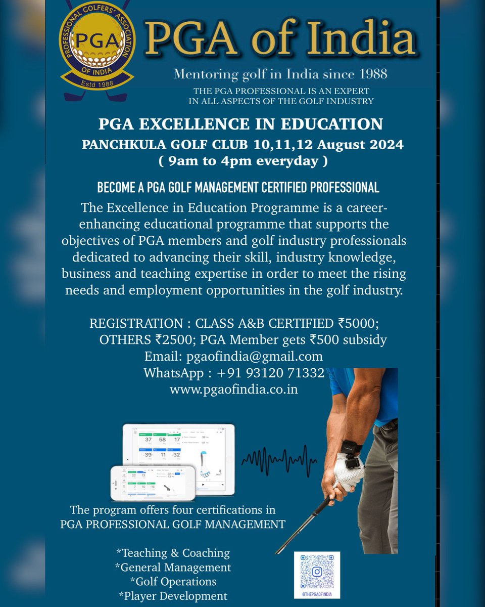 pgaofindia's tweet photo. Yet another knowledge enhancing seminar for PGA Members and golf industry professionals in the region of Punjab and Northern Haryana to enhance their golf facility management, operations and teaching skills. https://t.co/eZVoiMvjJf