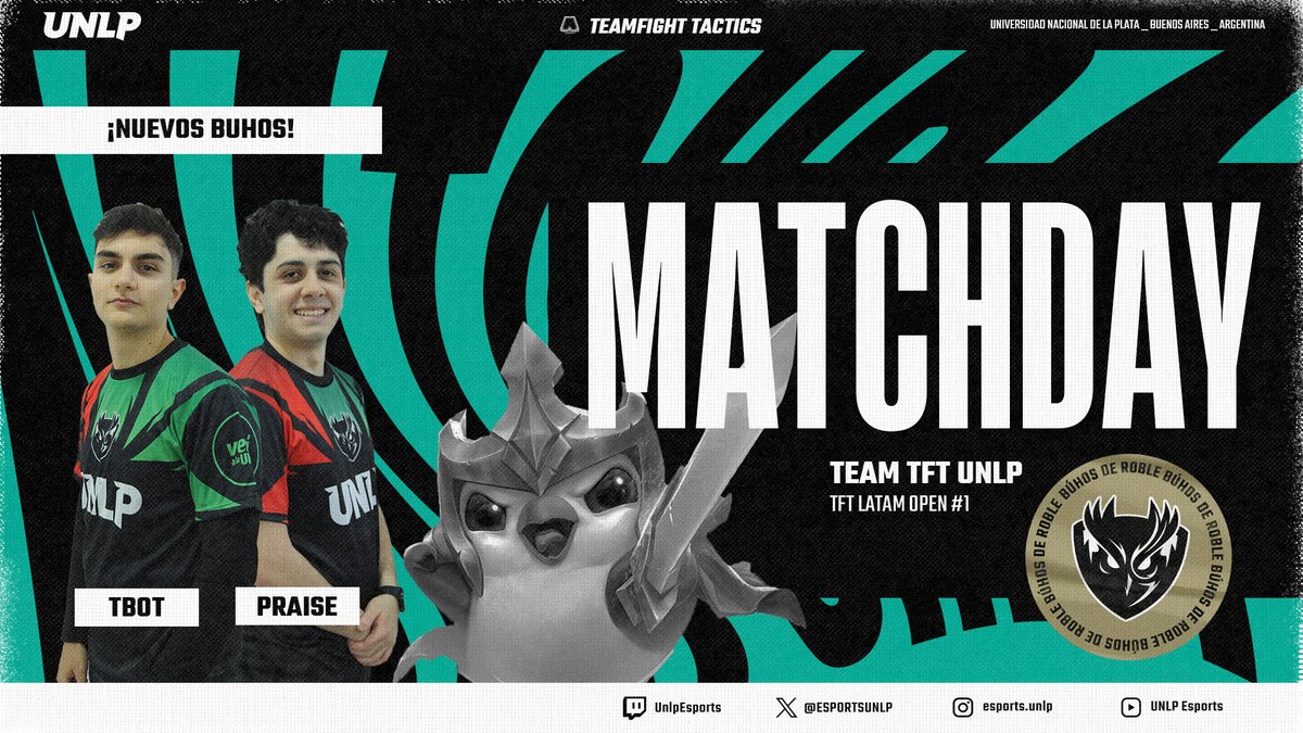 EsportsUnlp's tweet image. 🤩 Presentación y debut en TFT

🏁 Nuestras nuevas incorporaciones, Praise y Tbot, disputaran el TFT LATAM Open #1 que junta a los mejores 100 del ranking en el servidor de LAS desde las 18:00Hs.

🦉 ¡Vamos los Búhos de TFT!

🟢⚫ #GOUNLP ⚫🟢