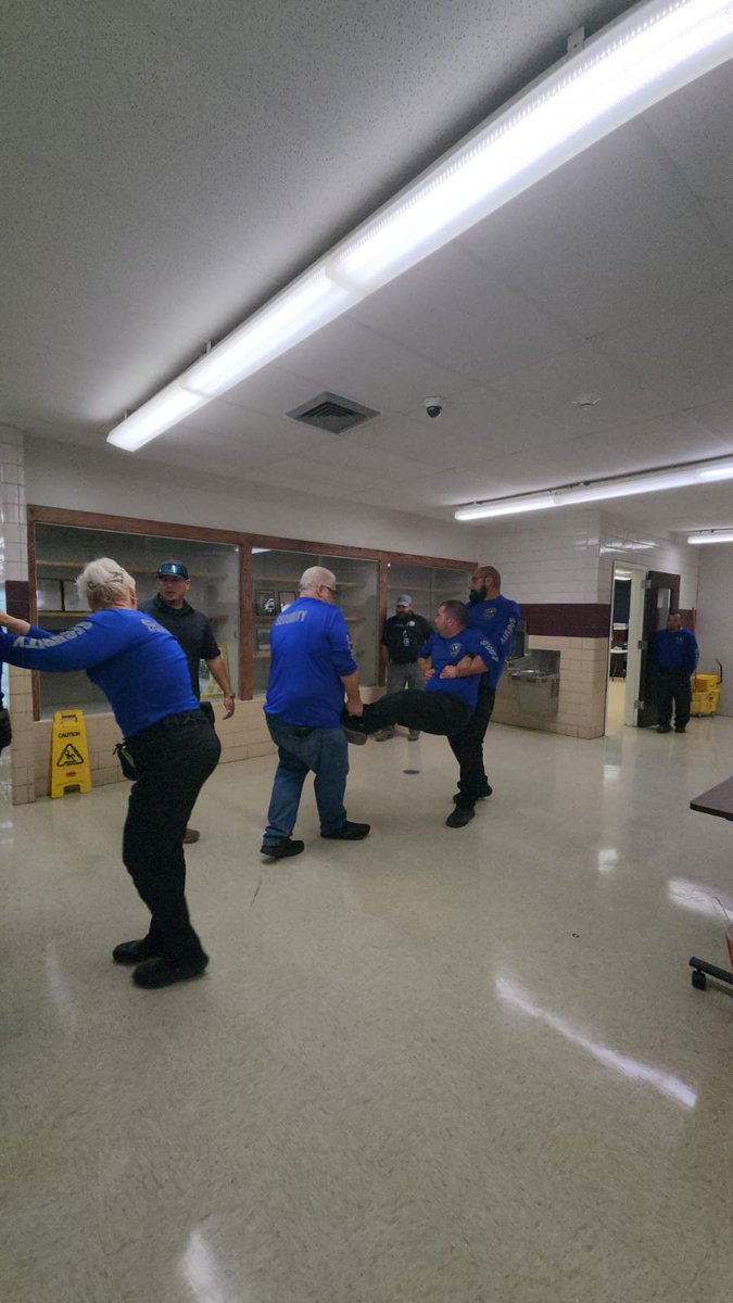 DISD PD conducted comprehensive training for all district security guards today. The training covered essential areas including traumatic bleeding control (Stop the Bleed), de-escalation techniques, ballistic shield operation, and ethical conduct.