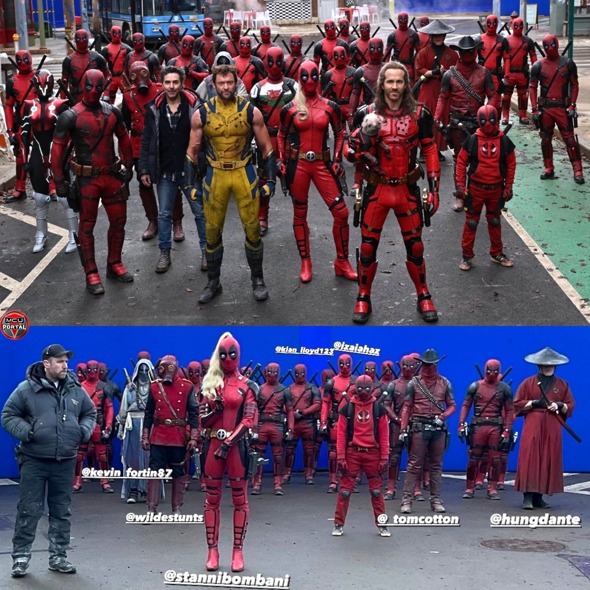 MCU_Portal's tweet photo. Behind the scenes of the Deadpool Corp in #DeadpoolAndWolverine! ❤️💛
#deadpoolcorp https://t.co/eBQ2YS9ieM