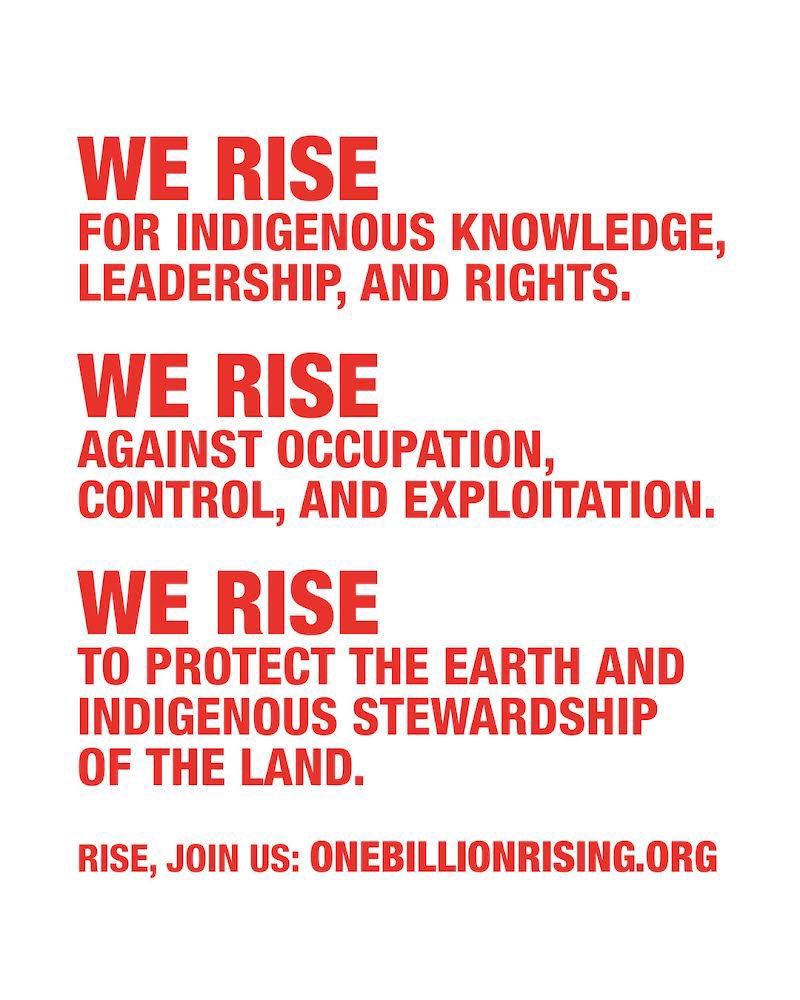 Today is #InternationalDayOfTheWorldsIndigenousPeople.
.
RISE. Join us: onebillionrising.org
.
#VDay #1BillionRising #RiseForFreedom #UntilTheViolenceStops
.
Images: the Philippines, Brazil.